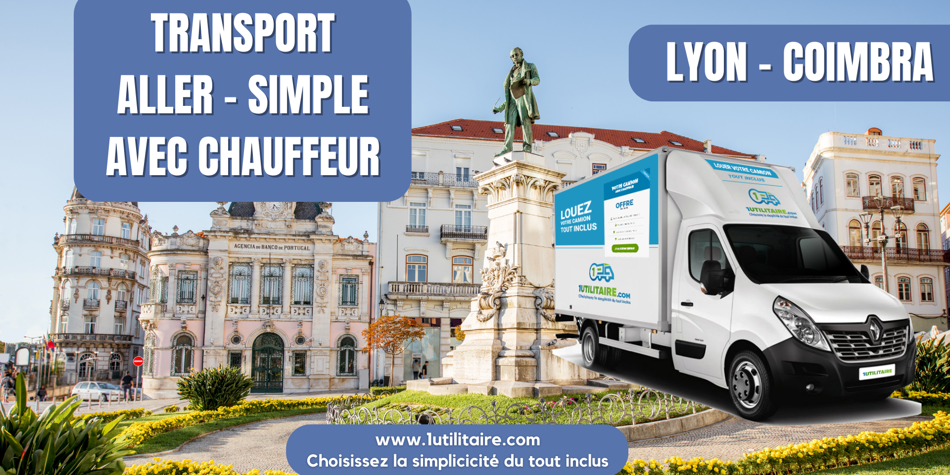 Transport aller - simple avec chauffeur Lyon - Coimbra