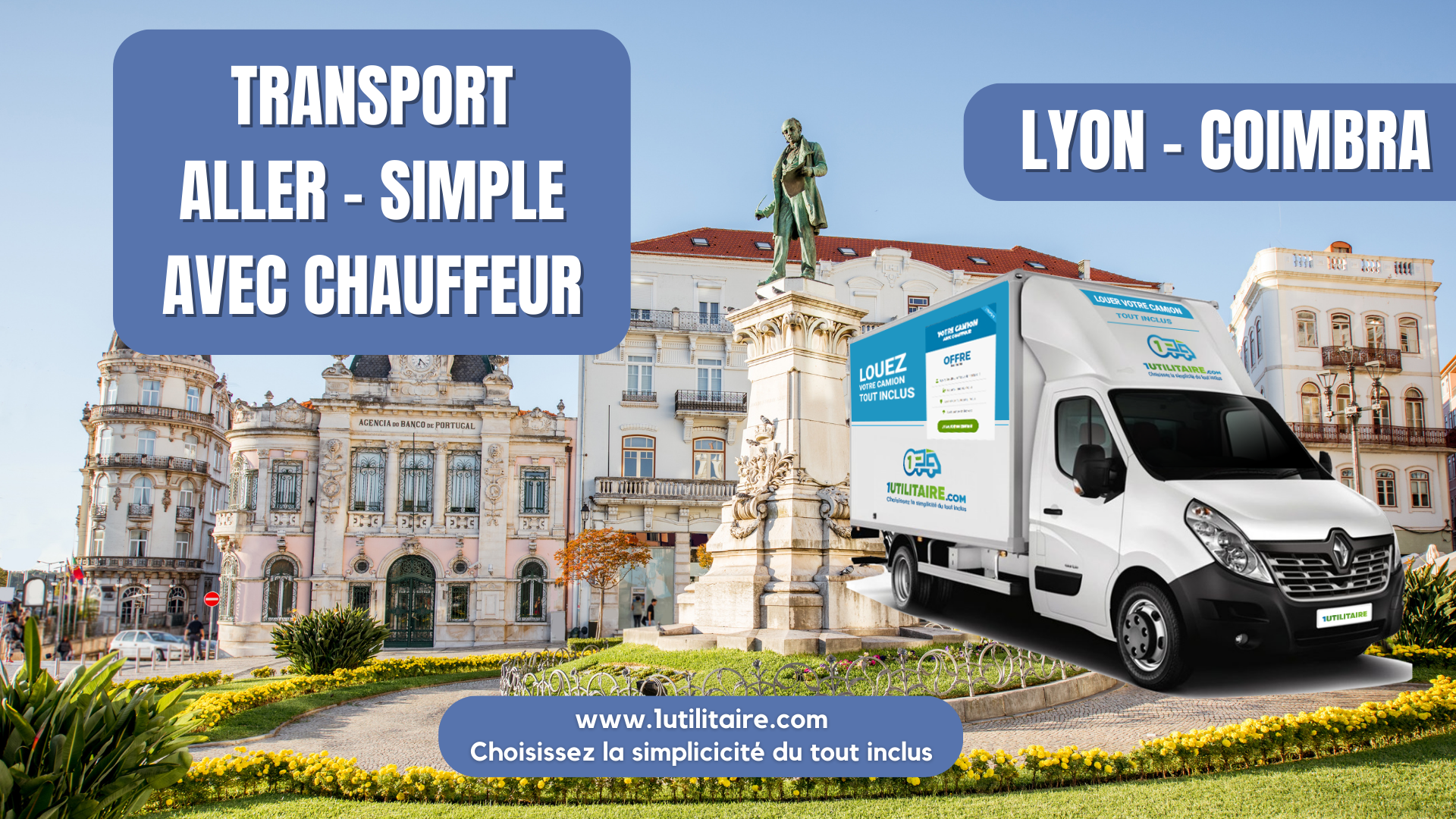 Transport aller - simple avec chauffeur Lyon - Coimbra