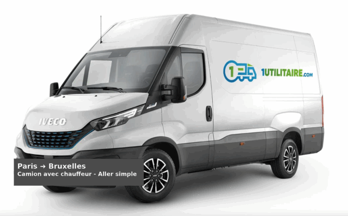Paris ➜ Bruxelles – Location de camion avec chauffeur en aller simple | 1Utilitaire.com Location de camion avec chauffeur en aller simple de Paris vers Bruxelles