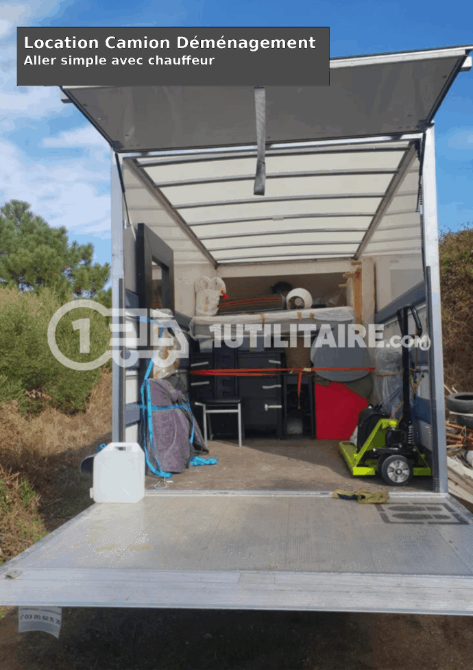 Camion de déménagement 1Utilitaire.com avec chauffeur en aller simple – location facile et sans stress Camion de déménagement 1Utilitaire.com avec chauffeur en aller simple – location facile et sans stress