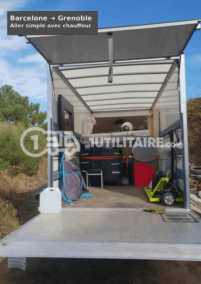 Utilitaire 1Utilitaire.com en aller simple avec chauffeur de Barcelone à Grenoble – Tarif mars 2025 Utilitaire 1Utilitaire.com en aller simple avec chauffeur de Barcelone à Grenoble – Tarif mars 2025