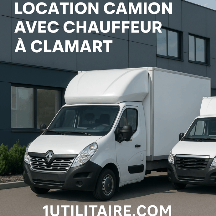 Location de camions avec chauffeur à Clamart – Service express 1utilitaire.com Flotte de camions de déménagement avec chauffeur à Clamart, prête pour un transport express vers toute la France et l'Europe.