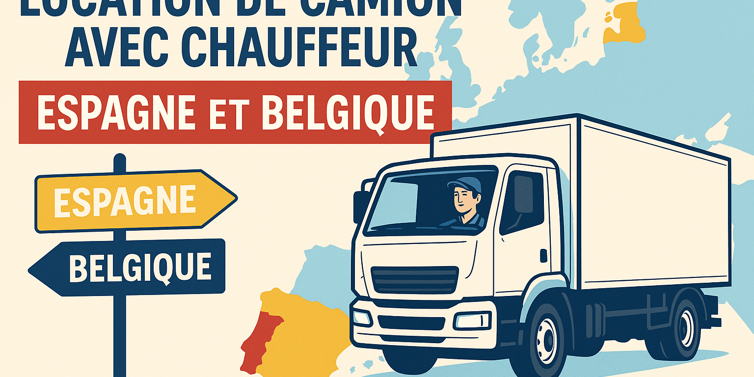 Location de camion avec chauffeur entre l’Espagne et la Belgique | 1utilitaire.com location camion avec chauffeur Espagne Belgique