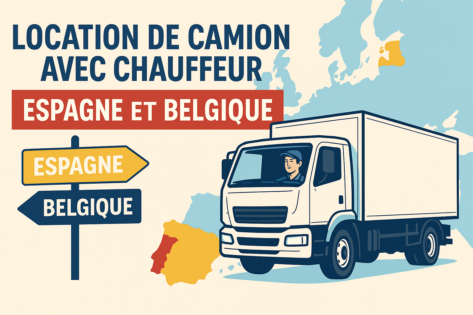 location camion avec chauffeur Espagne Belgique