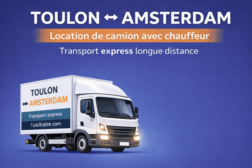 Location de camion avec chauffeur entre Toulon et Amsterdam pour transport express longue distance en Europe