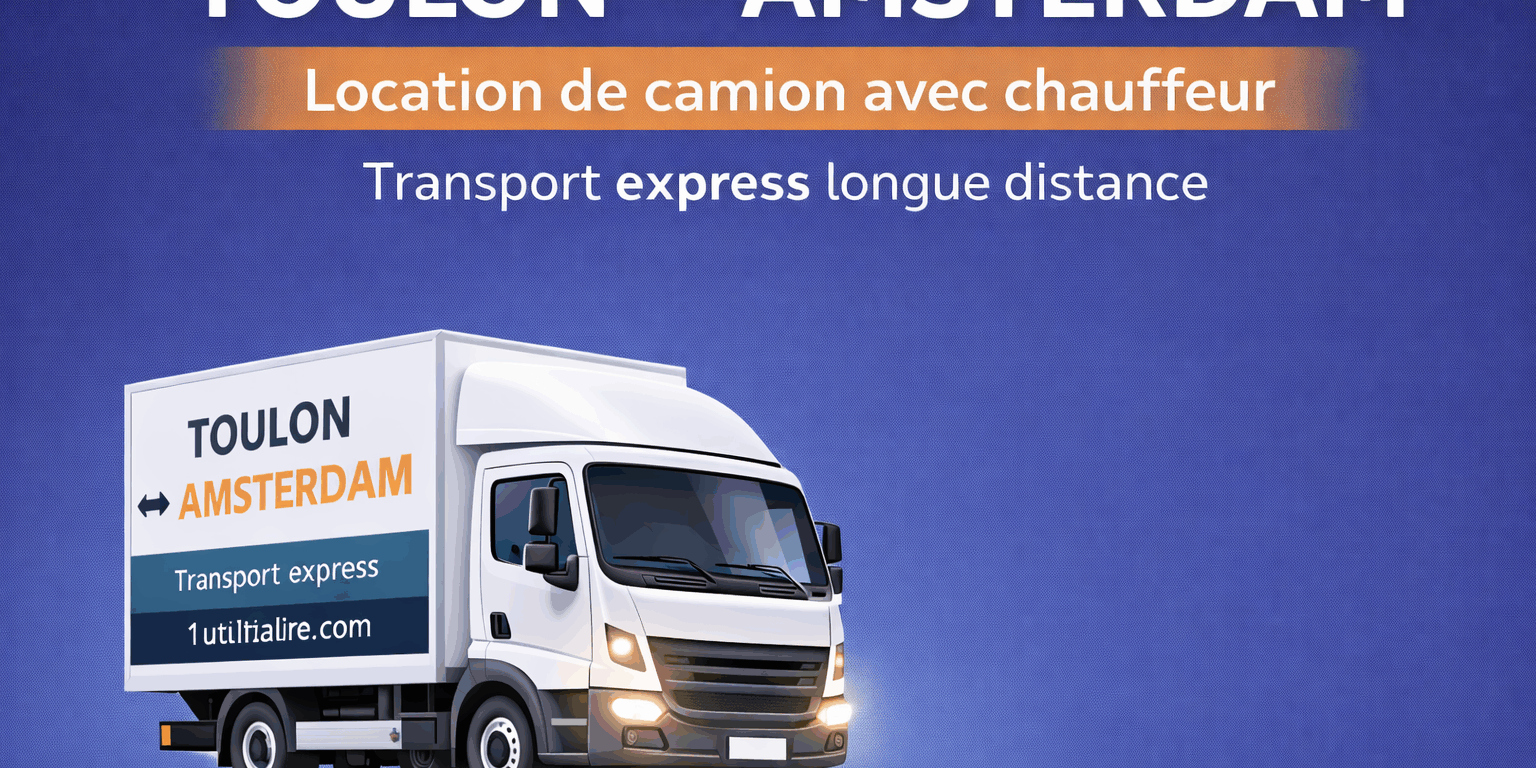 Location de camion avec chauffeur entre Toulon et Amsterdam pour transport express longue distance en Europe